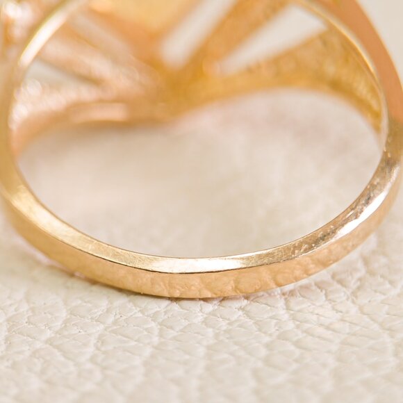 Late ’70s 14K Gold Fancy-Cut Citrine Statement Ring (4.72 g), Size 7.75 - Picture 8 of 15